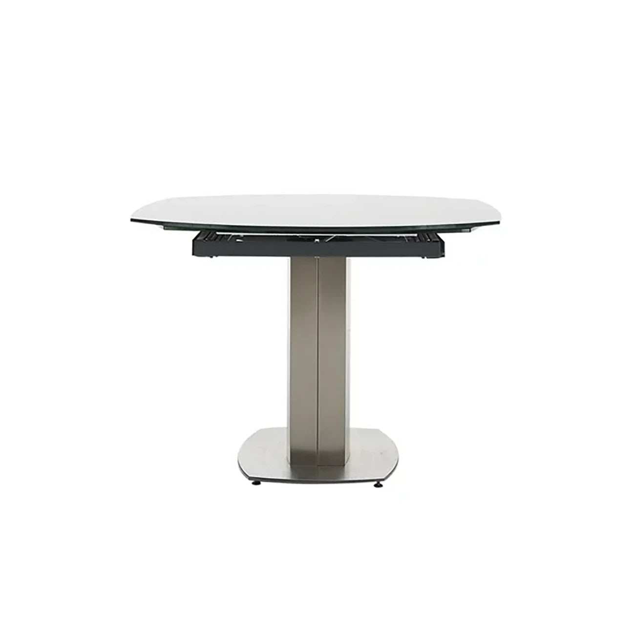 Flow Swivel Grey Glass Extending Dining Table