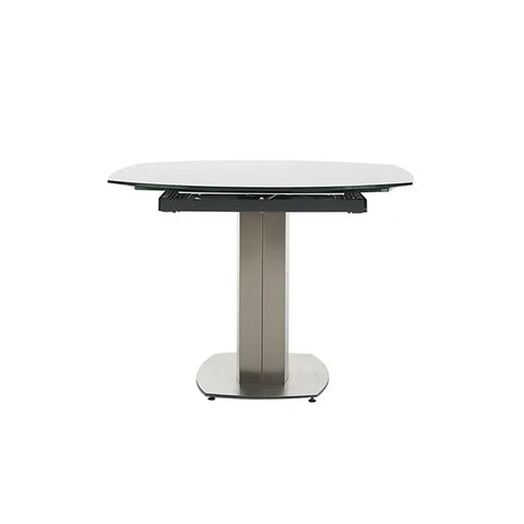 Flow Grey glass Swivel Extending Dining Table - Side