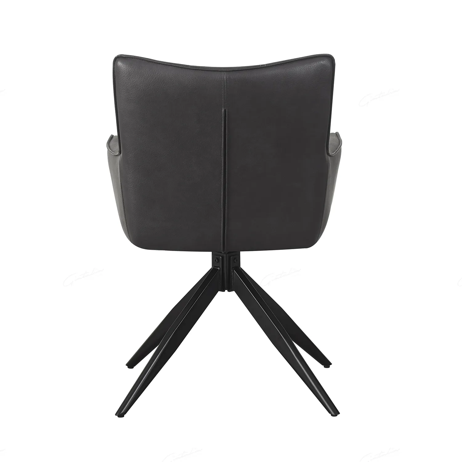 Frank Dark Grey PU Leather Swivel Dining Chairs - Set of 4