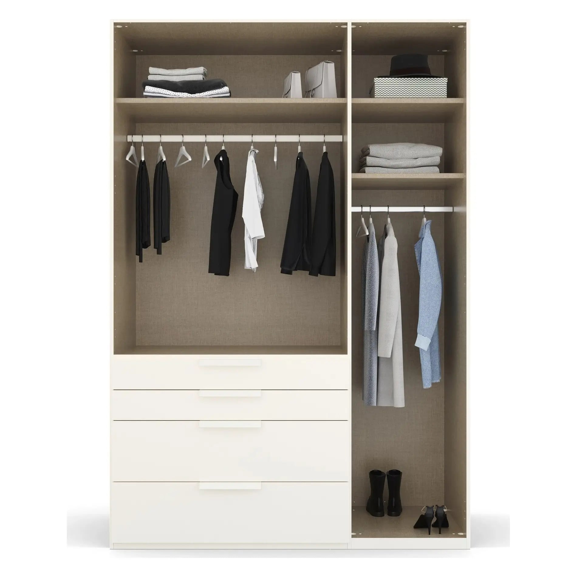 Frans 151cm Decor 3 Door Wardrobe With Drawers