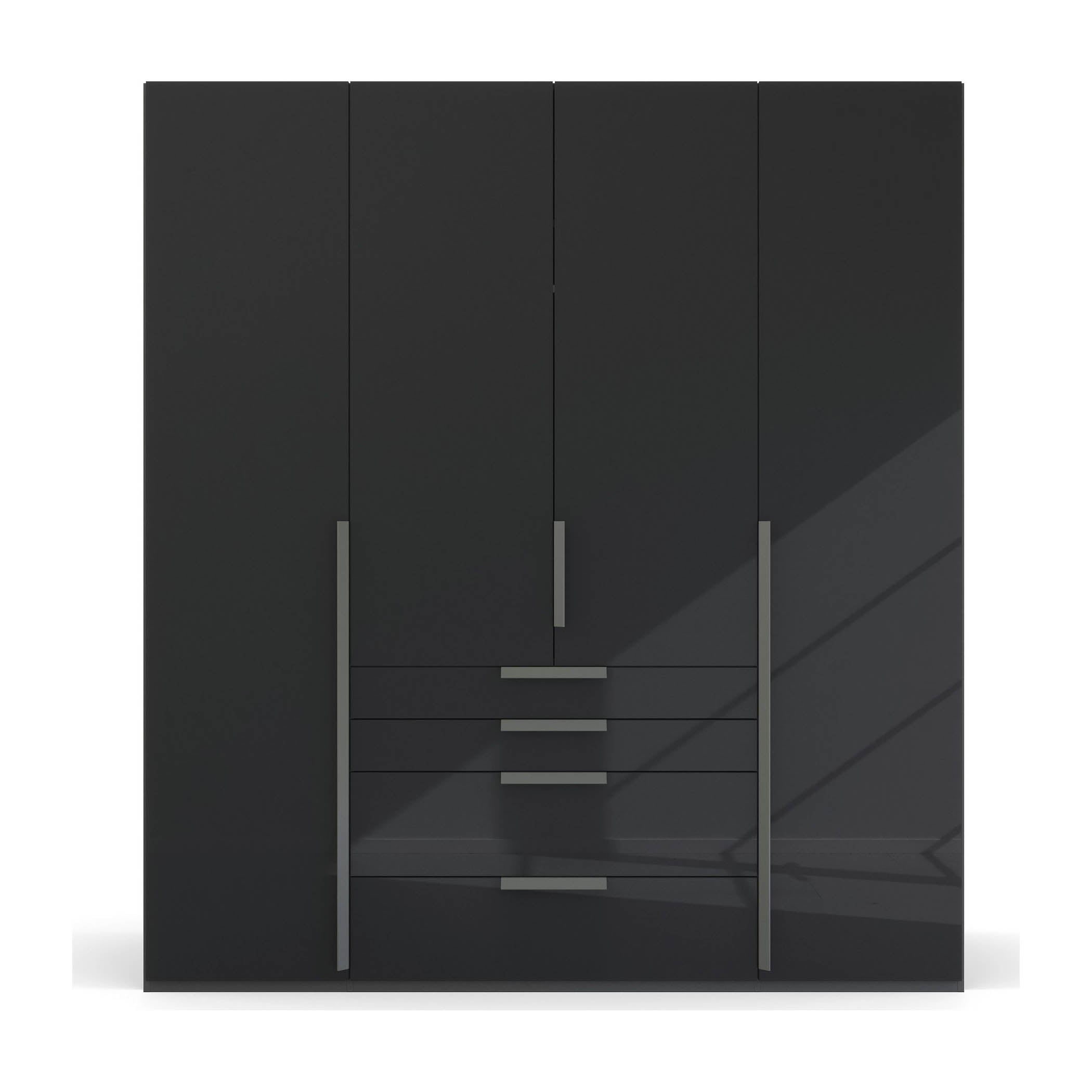 Frans 200cm Glass 4 Door Wardrobe with Drawers