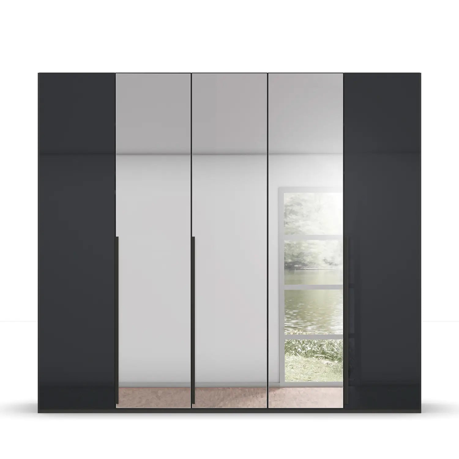 Frans 250cm 5 Door Glass Front Wardrobe