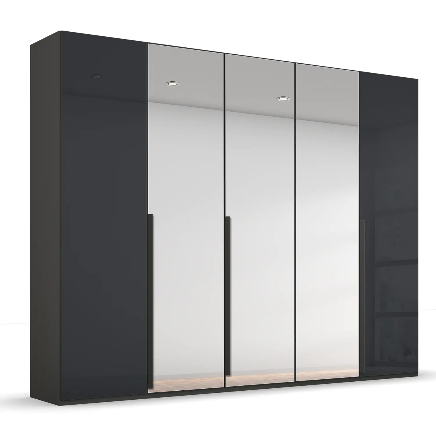 Frans 250cm 5 Door Glass Front Wardrobe