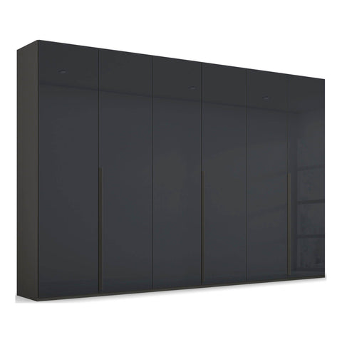 Franz Black 6 door wardrobe with shelves, 300cm Wide, comes with premium interior. Available for Sale online free delivery and assembly, Pay with interest free monthly instalments - Main 