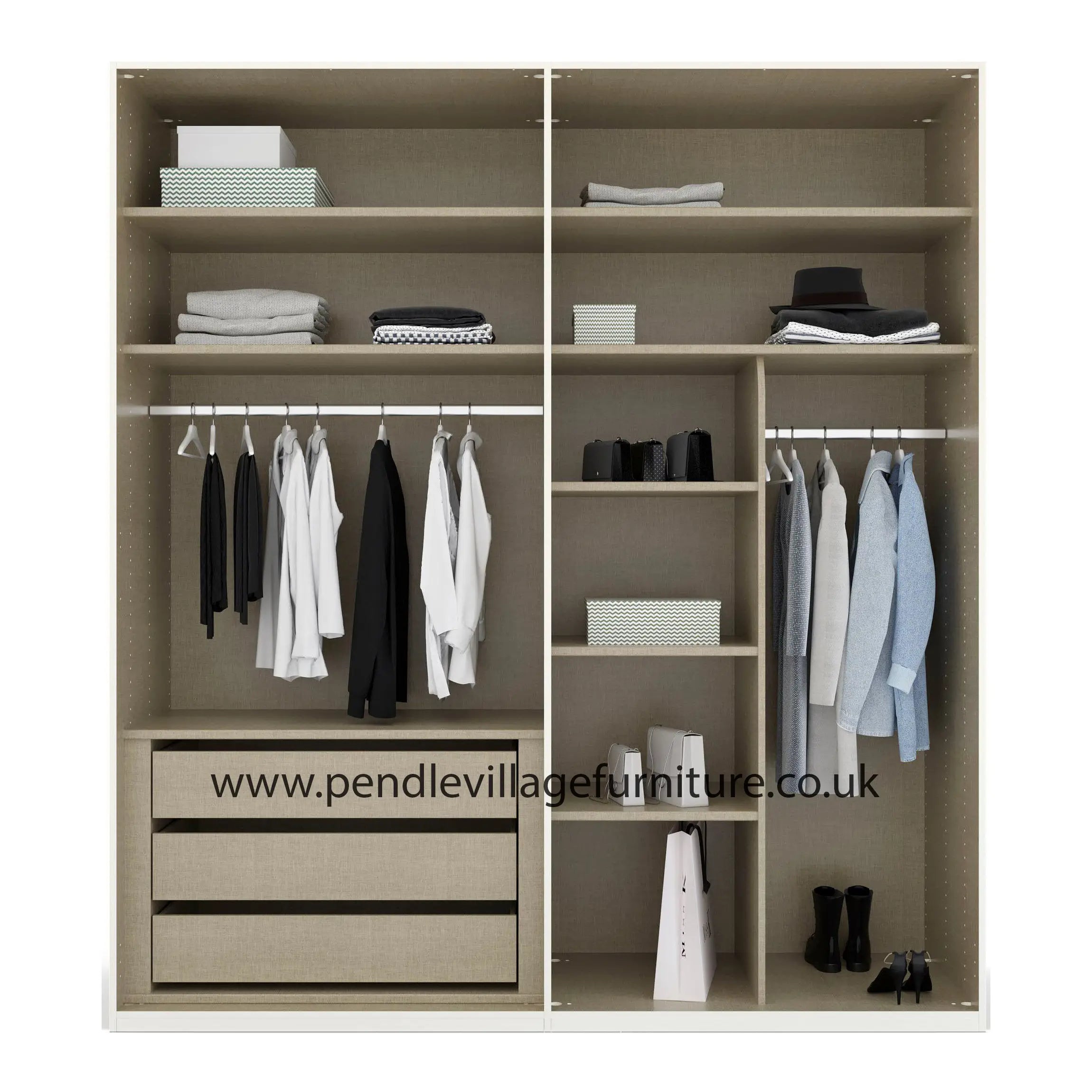 Frans 200cm Decor 4 Door Hinged Wardrobe