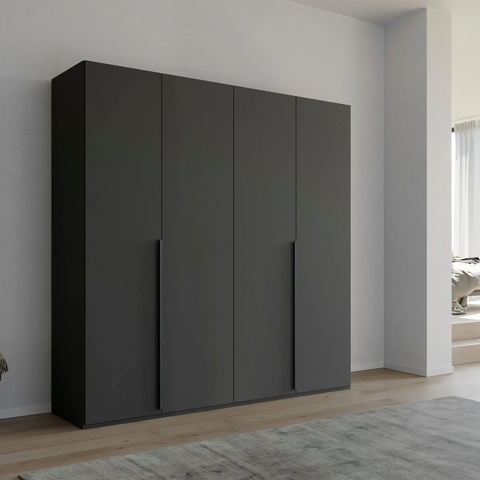 Rauch Frans Hinged Door Wardrobe with puristic design, revolving doors, spacious interior, premium quality, and soft-close mechanism. Customize your storage with 10-year warranty. Free assembly service included. - Lifestyle