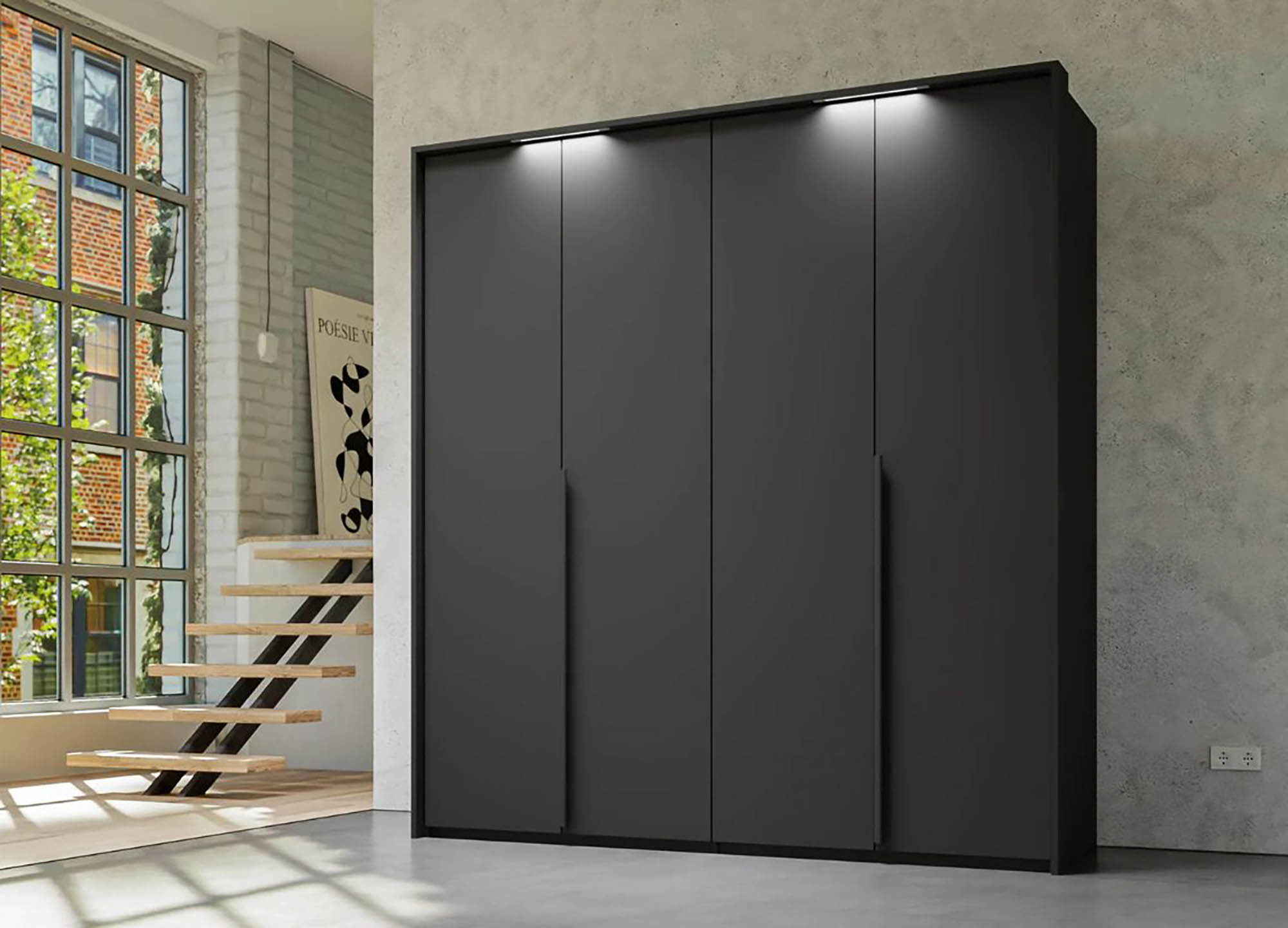 Frans 200cm Decor 4 Door Hinged Wardrobe