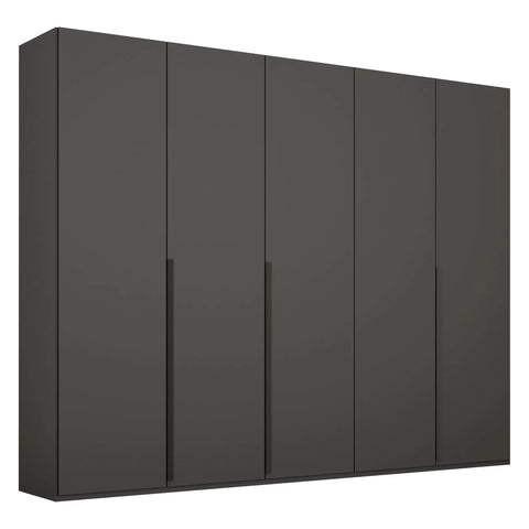 "Frans" 5-Door Wardrobe in Graphite with premium aquality construction, soft-close doors, and versatile storage options.