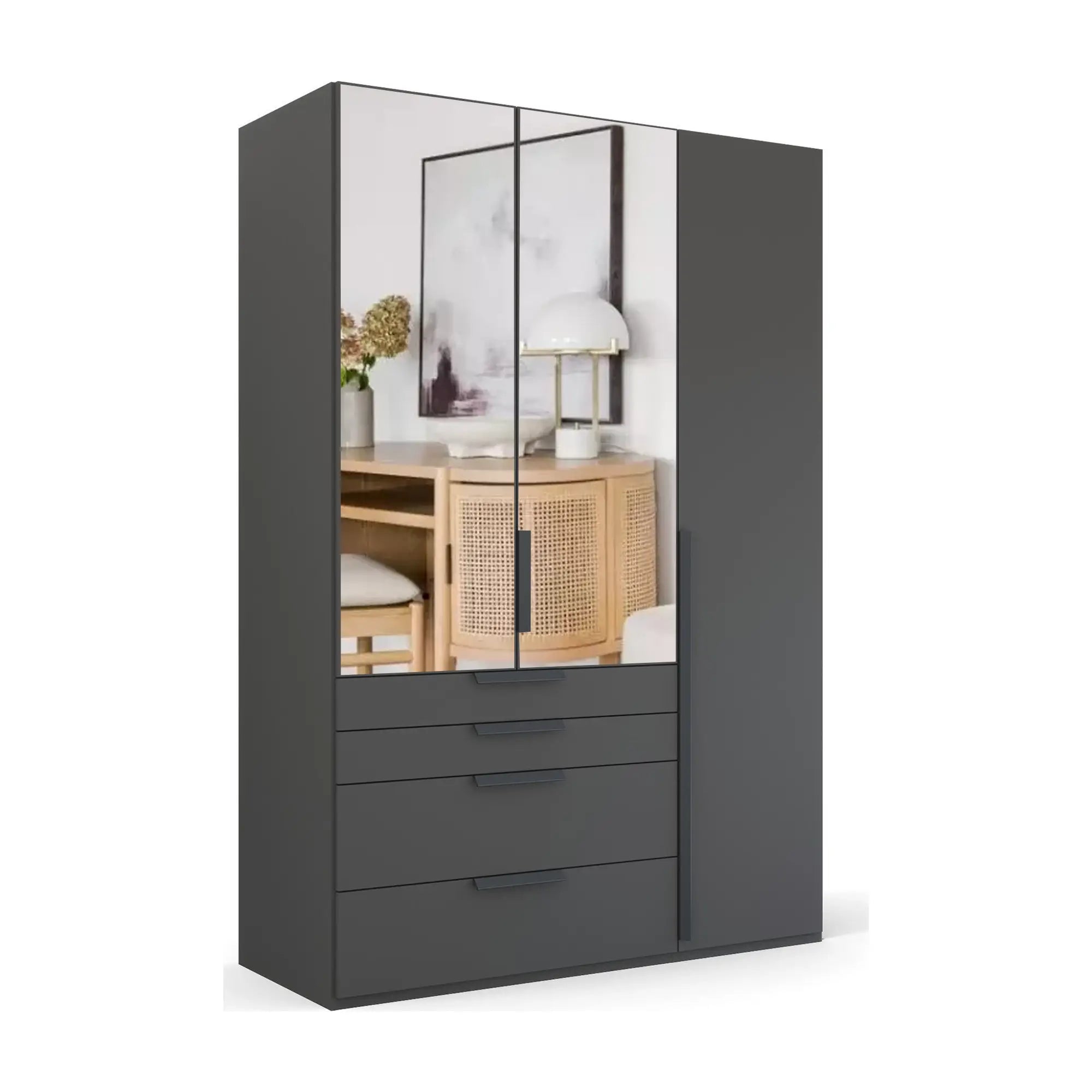 Frans 151cm Decor 3 Door Wardrobe With Drawers