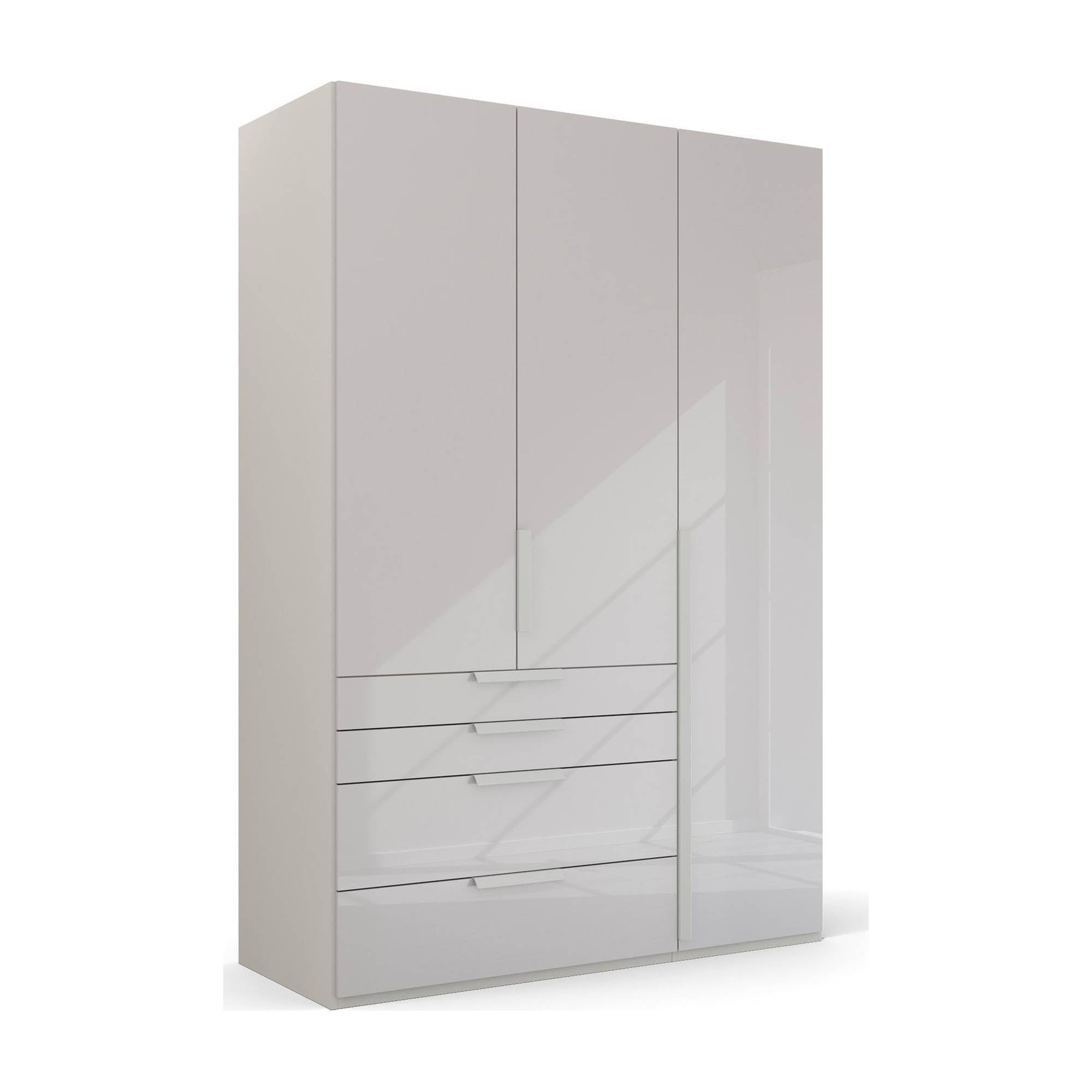 Frans 151cm Glass 3 Door Wardrobe With Drawers