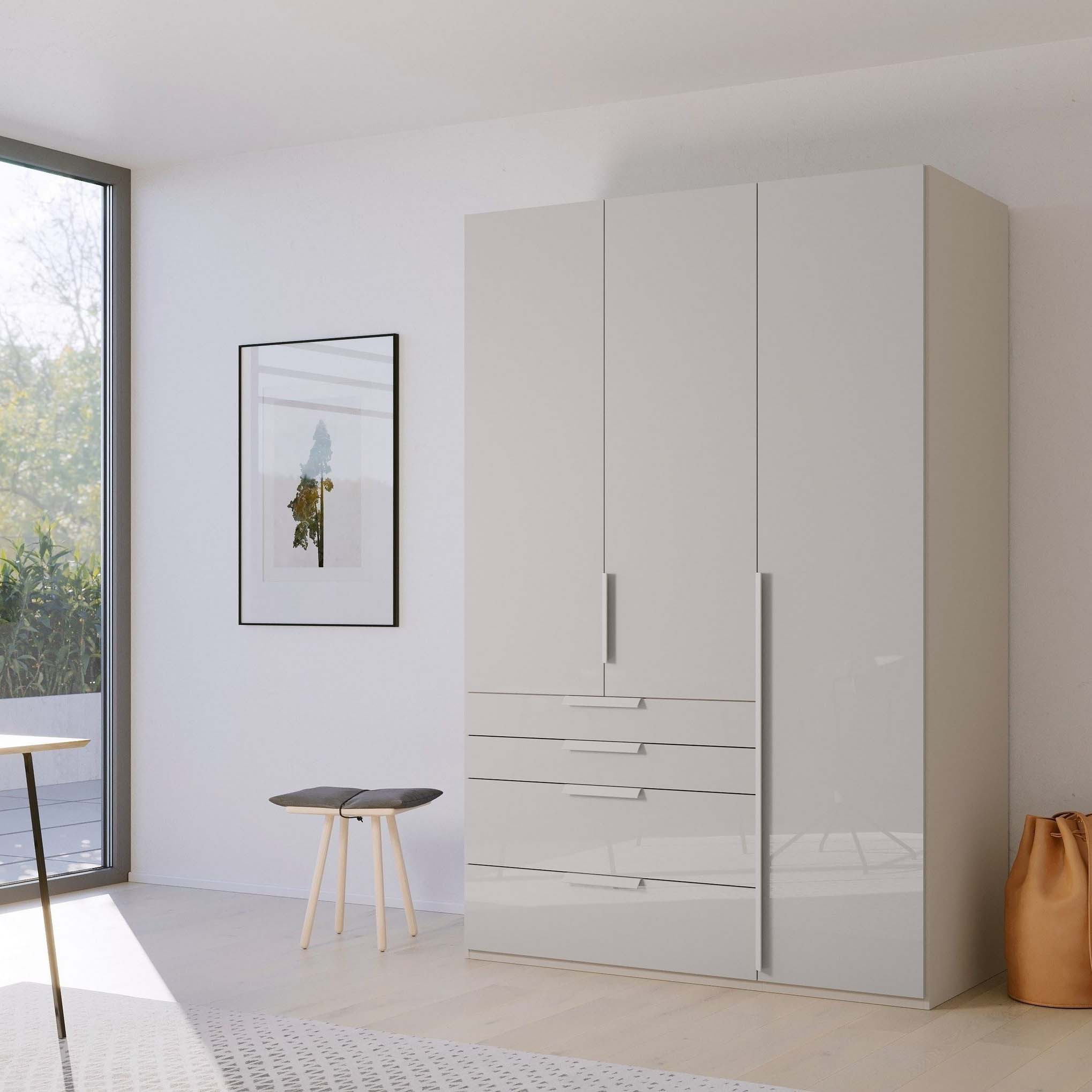 Frans 151cm Glass 3 Door Wardrobe With Drawers