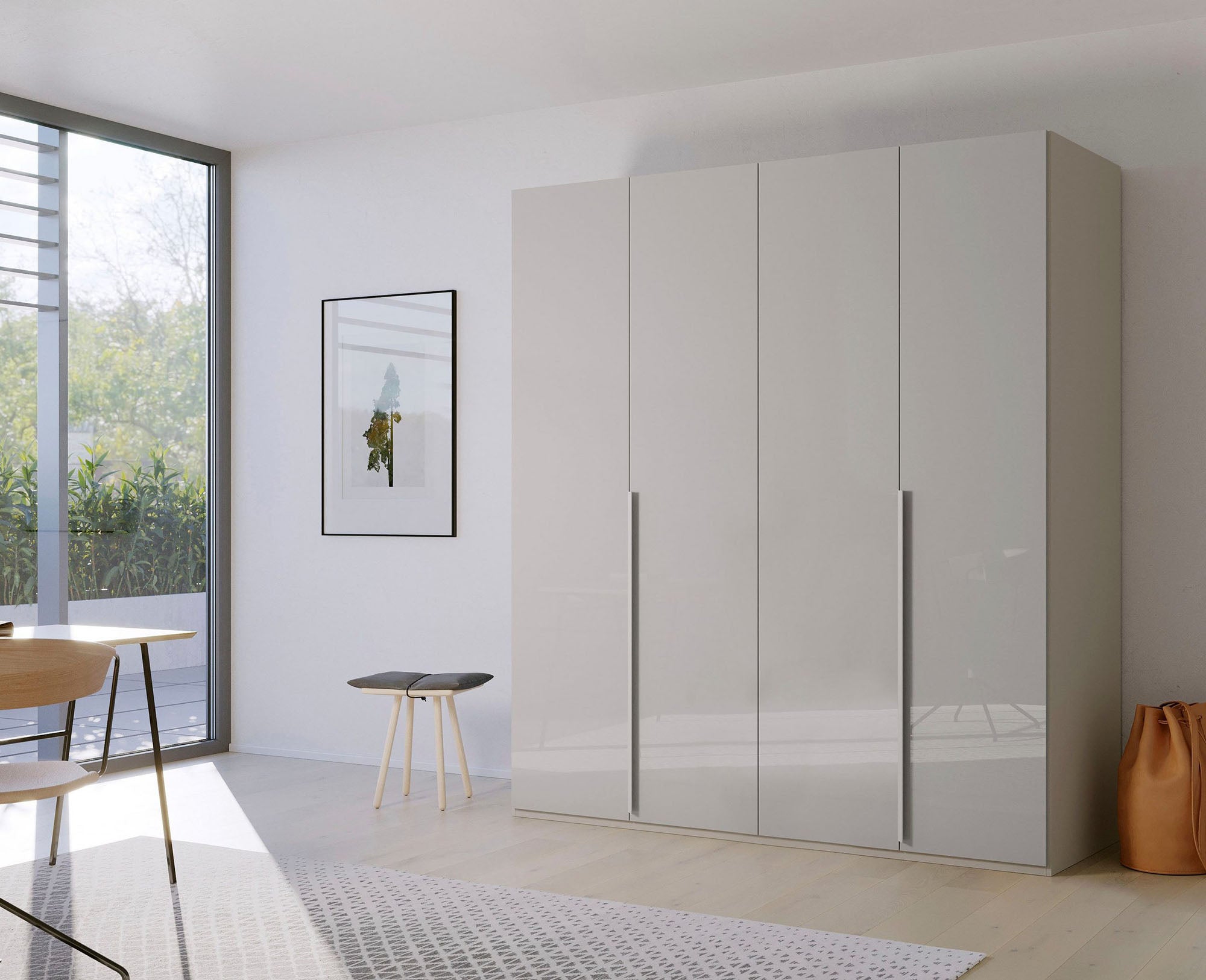 Frans 200cm Glass Front 4 Door Wardrobe