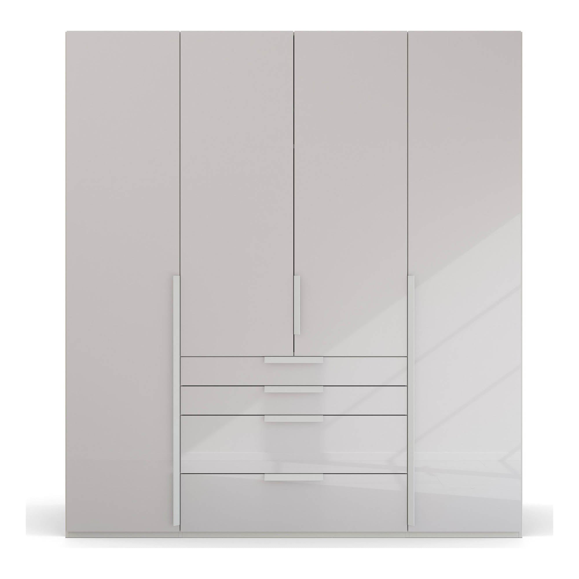 Frans 200cm Glass 4 Door Wardrobe with Drawers