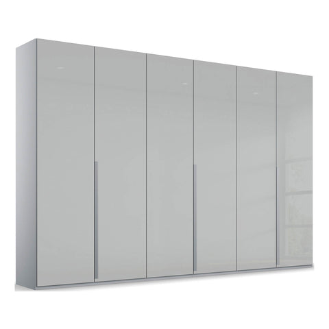 Frans Grey 6 door wardrobe with shelves, 300cm Wide, comes with premium interior. Available for Sale online free delivery and assembly, Pay with interest free monthly instalments - Side View