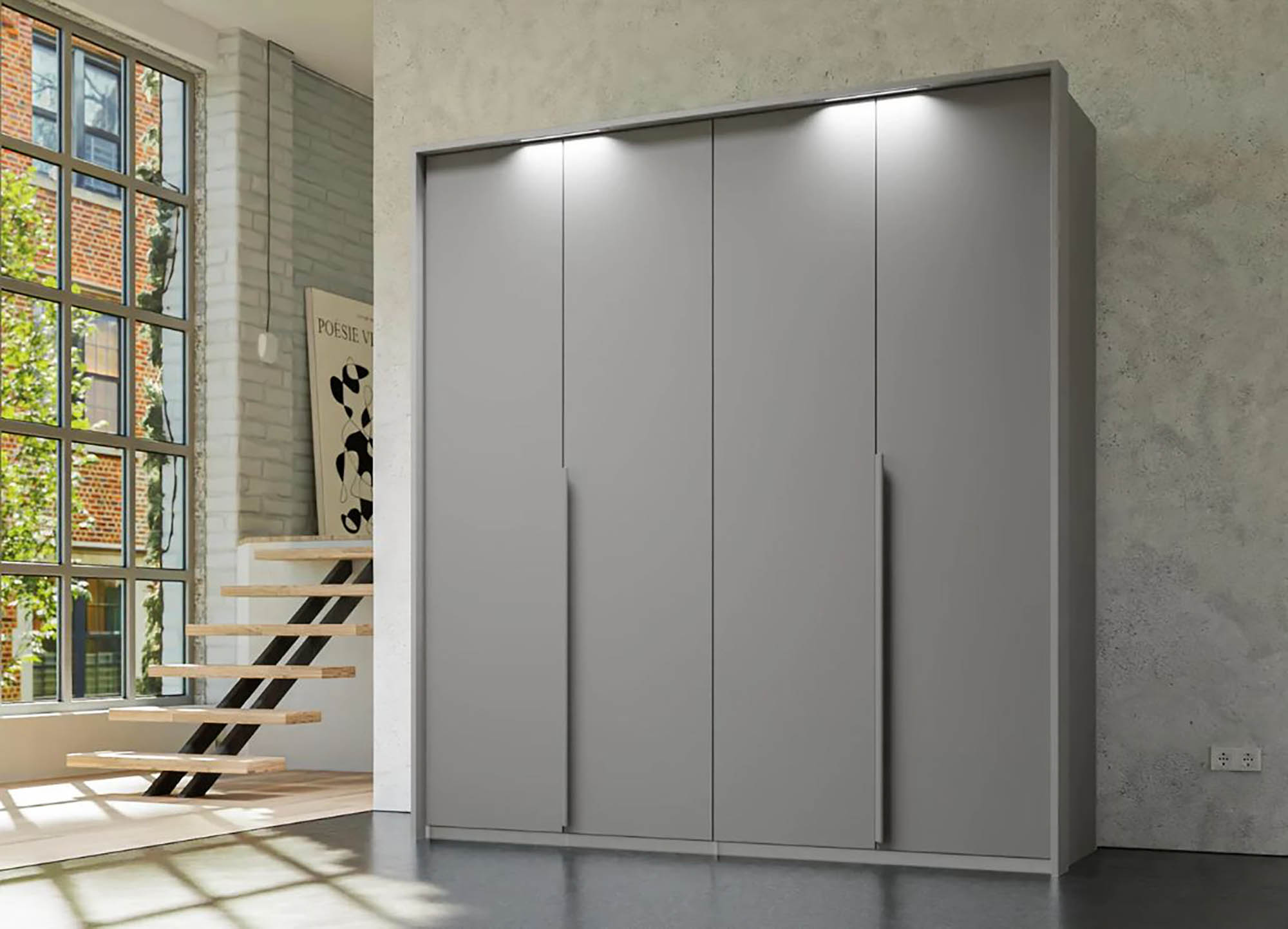 Frans 200cm Decor 4 Door Hinged Wardrobe