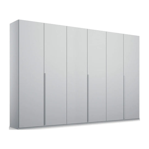 "Modern and Spacious 6-Door Wardrobe in Classic Black, Grey, and White Colors, Ideal for Contemporary Bedrooms, 300cm Width, Premium Quality, Free Delivery, and Assembly." - Silk Grey Decor