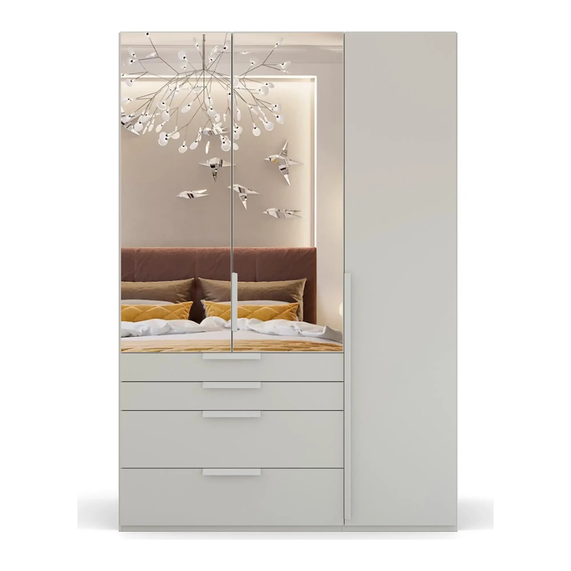 Frans 151cm Decor 3 Door Wardrobe With Drawers