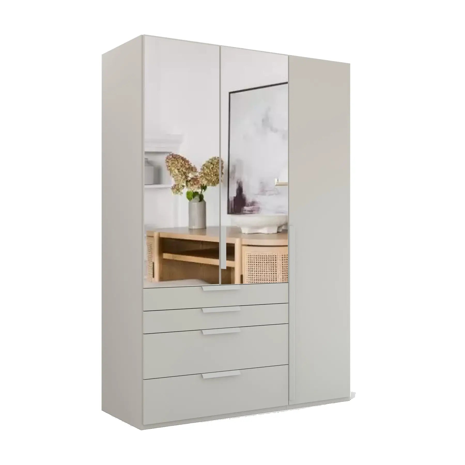 Frans 151cm Decor 3 Door Wardrobe With Drawers