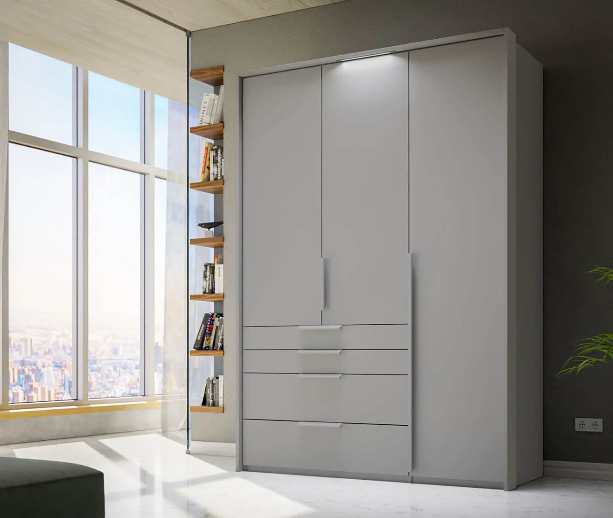 Frans 151cm Decor 3 Door Wardrobe With Drawers