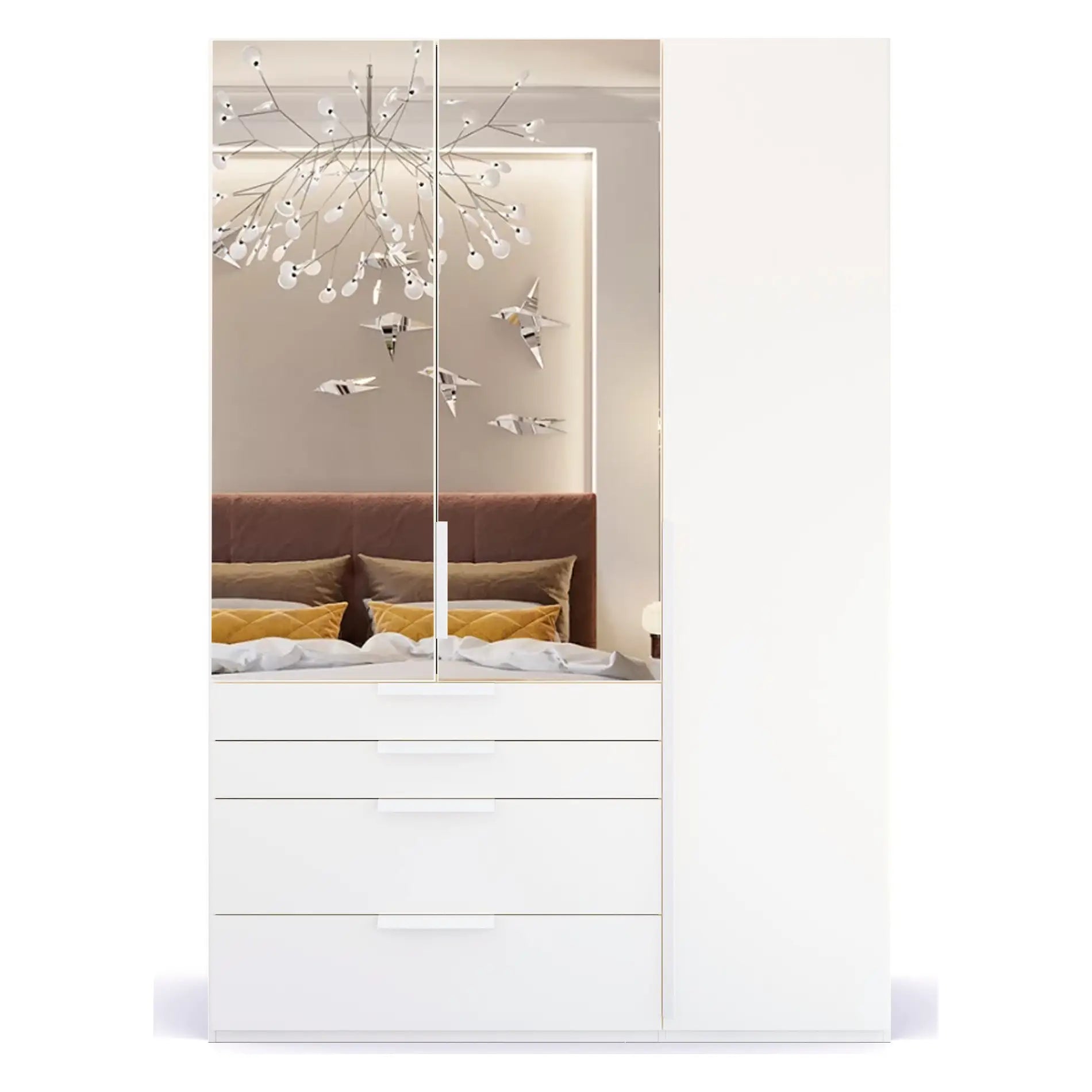 Frans 151cm Decor 3 Door Wardrobe With Drawers