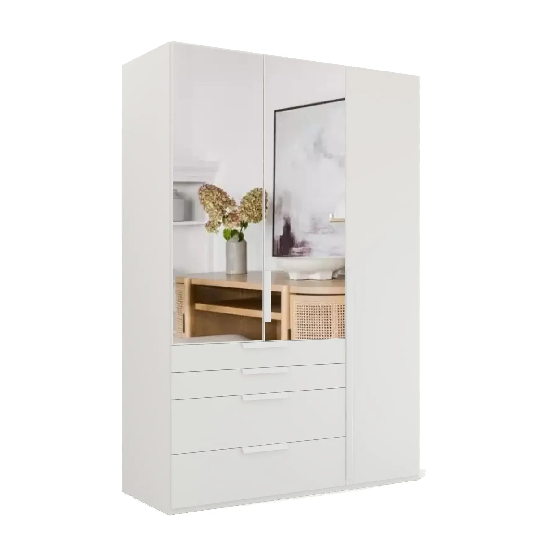 Frans 151cm Decor 3 Door Wardrobe With Drawers