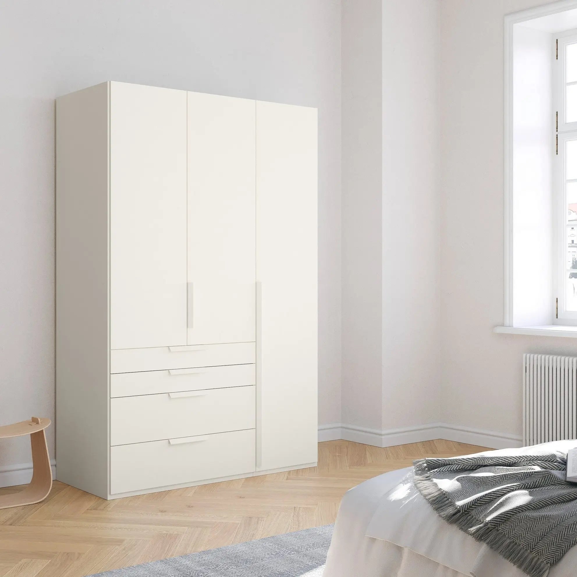 Frans 151cm Decor 3 Door Wardrobe With Drawers