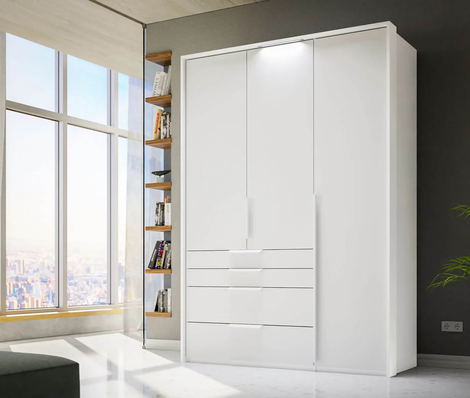 Frans 151cm Decor 3 Door Wardrobe With Drawers