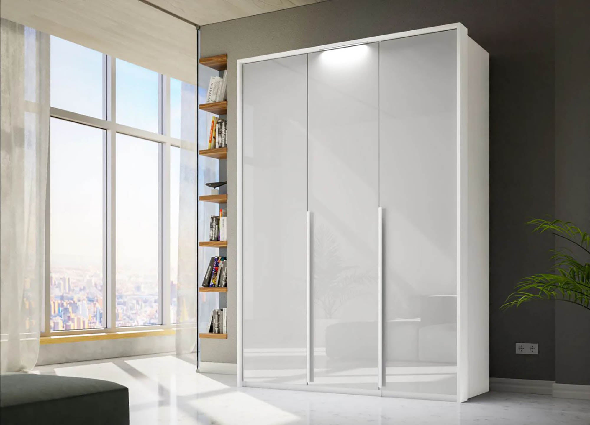 Rauch Frans 151cm Glass 3 Door Wardrobe