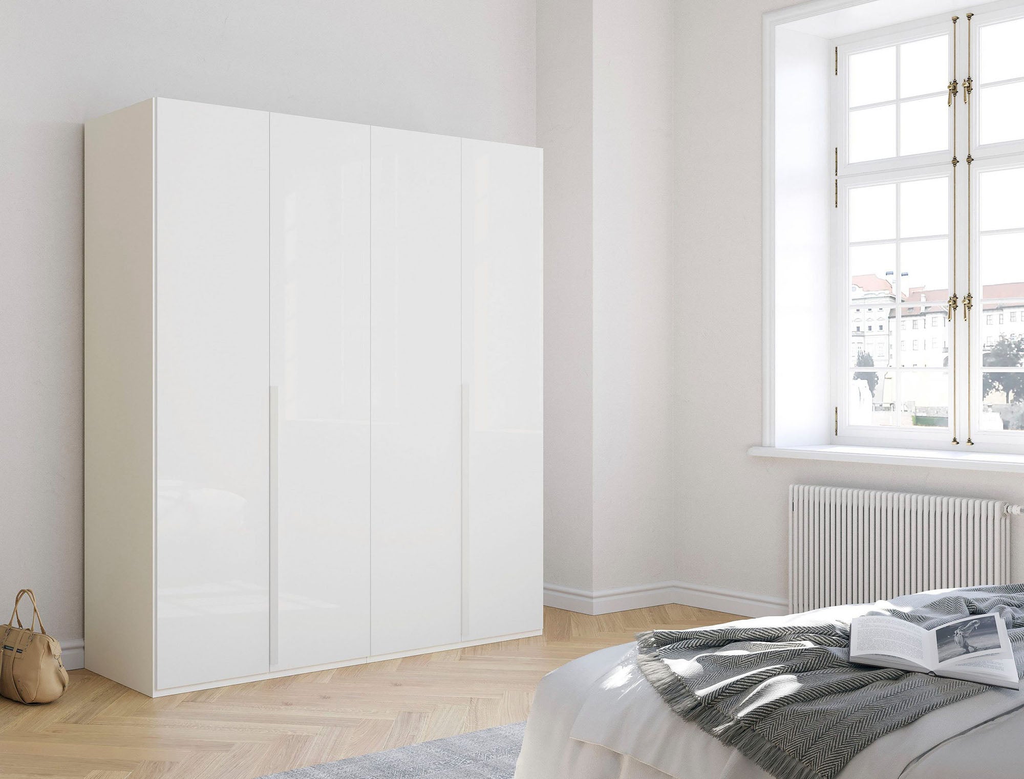 Frans 200cm Glass Front 4 Door Wardrobe