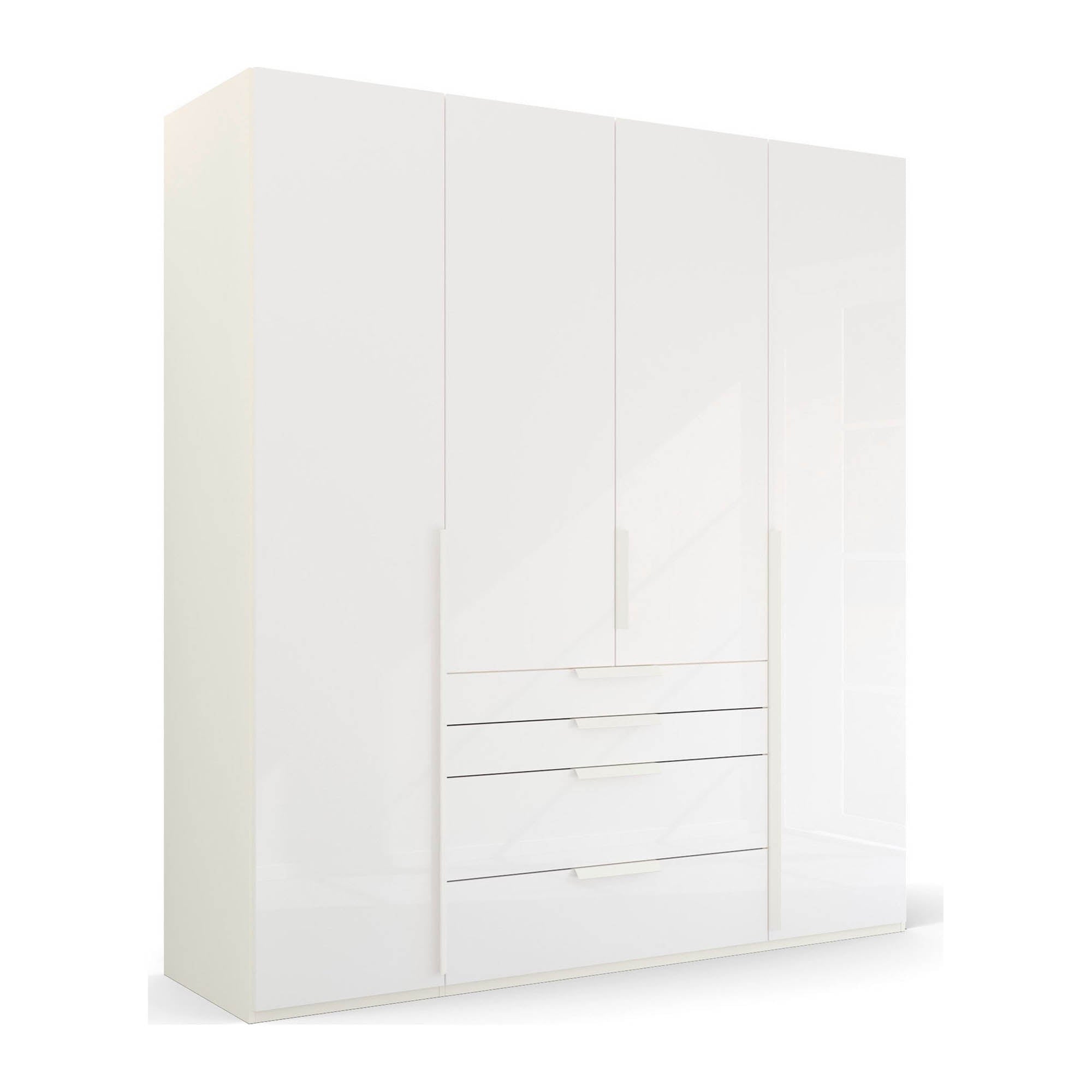 Frans 200cm Glass 4 Door Wardrobe with Drawers