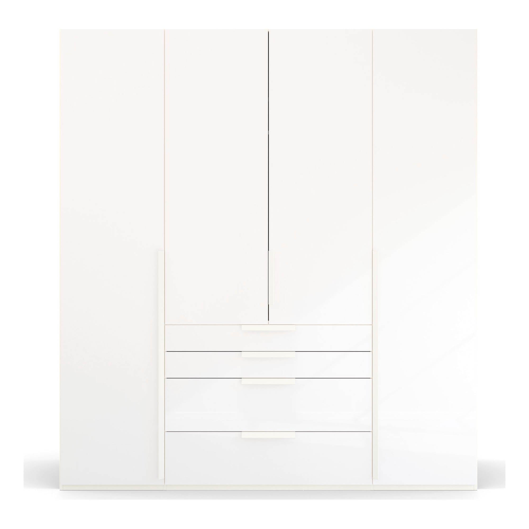 Frans 200cm Glass 4 Door Wardrobe with Drawers