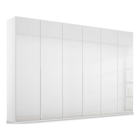 Frans White 6 door 3m long wardrobe with Mirror, comes with premium interior. Available for Sale online free delivery and assembly, Pay with interest free monthly instalments 