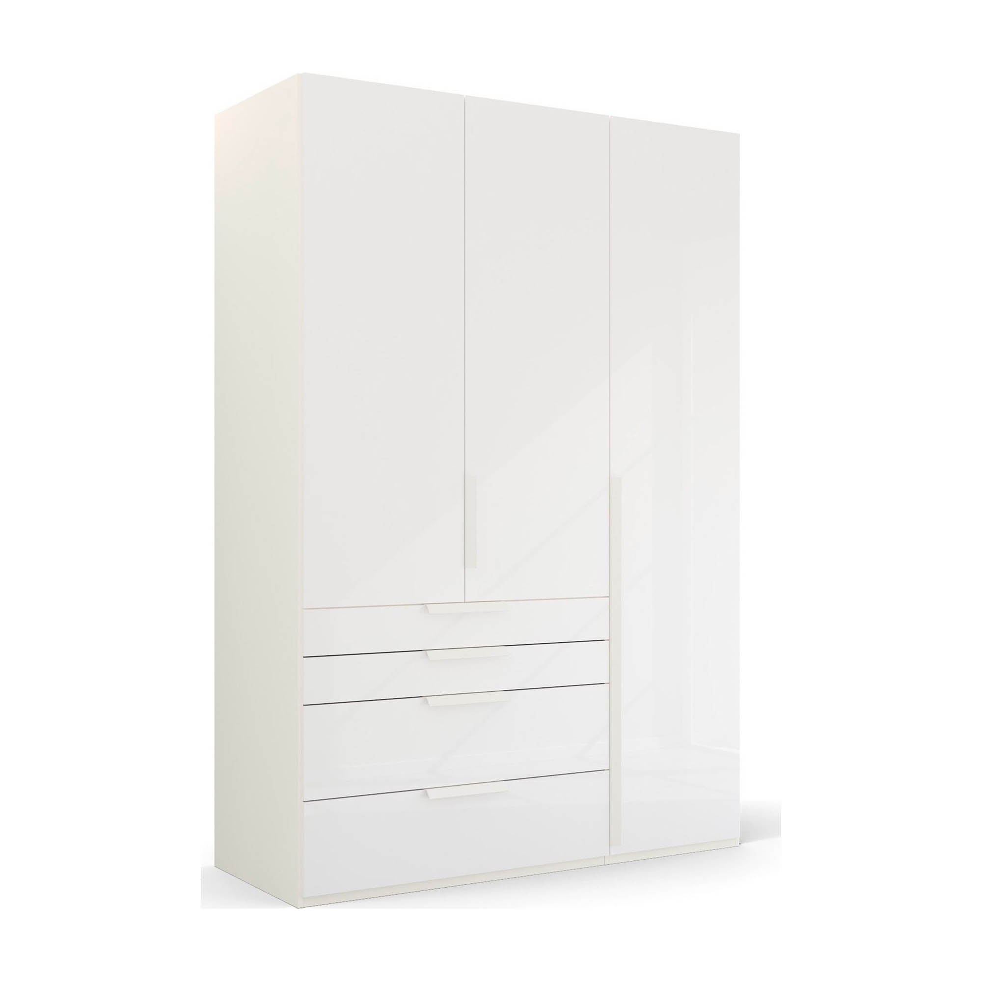 Frans 151cm Glass 3 Door Wardrobe With Drawers