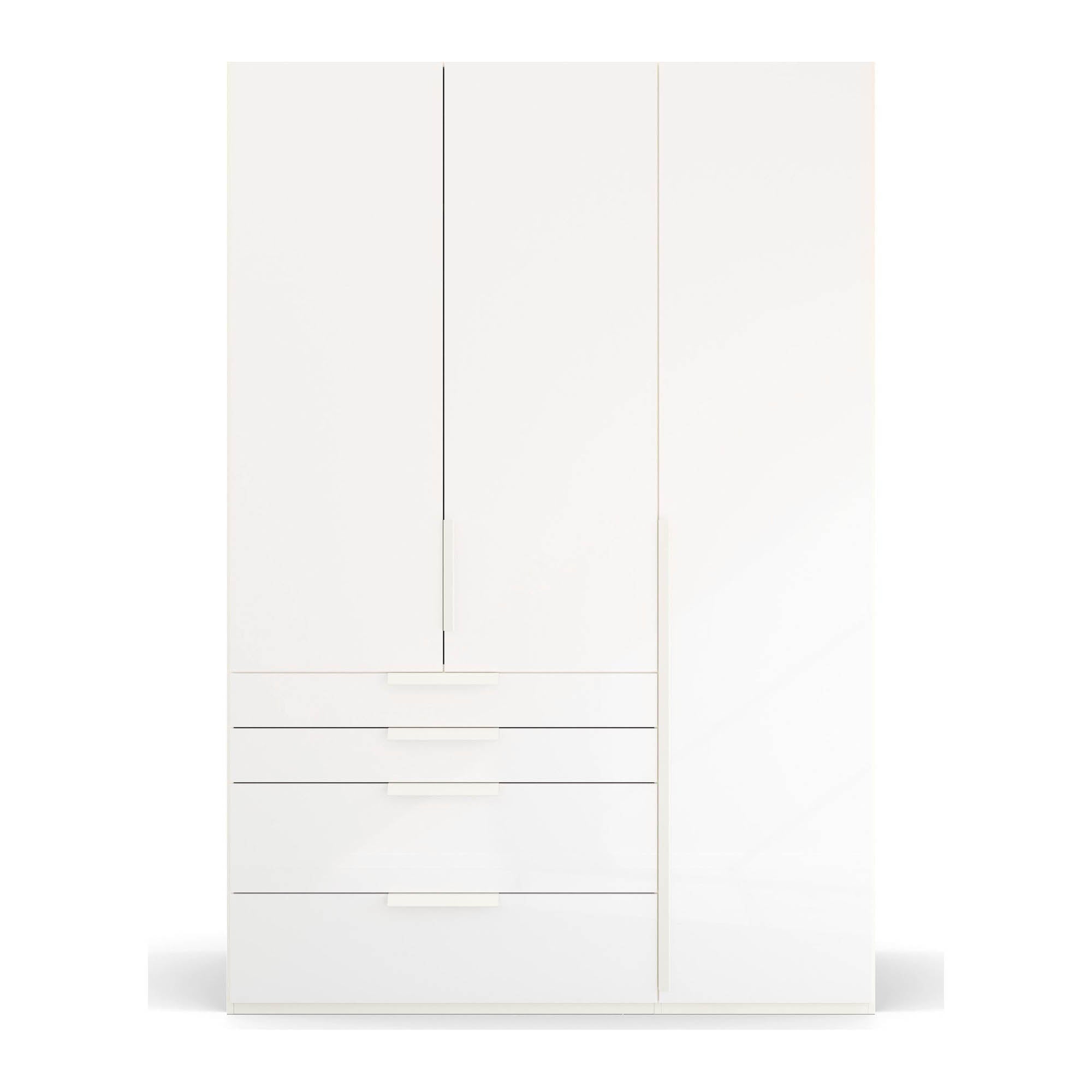 Frans 151cm Glass 3 Door Wardrobe With Drawers