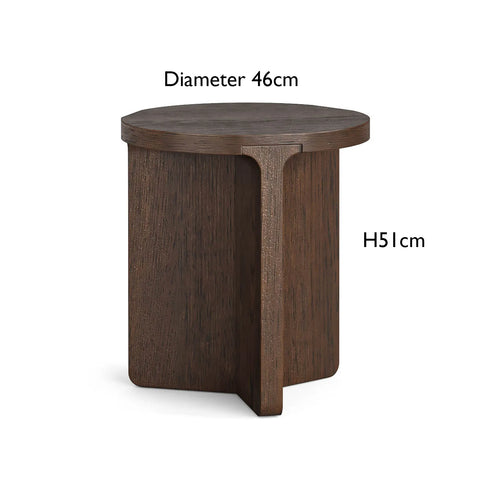 Saint Amond Dark Wood Small Round Side Table, matching furniture available - Dimensions 