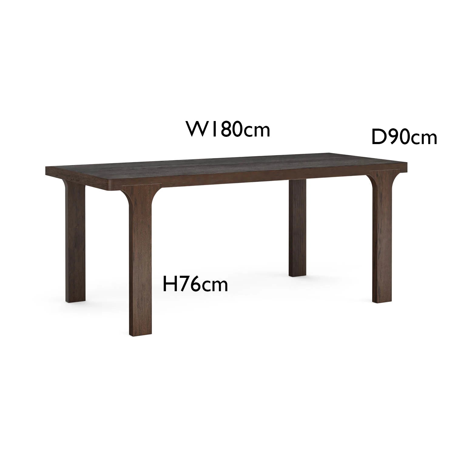 Saint Amond 180cm Dark Wood Dining Table