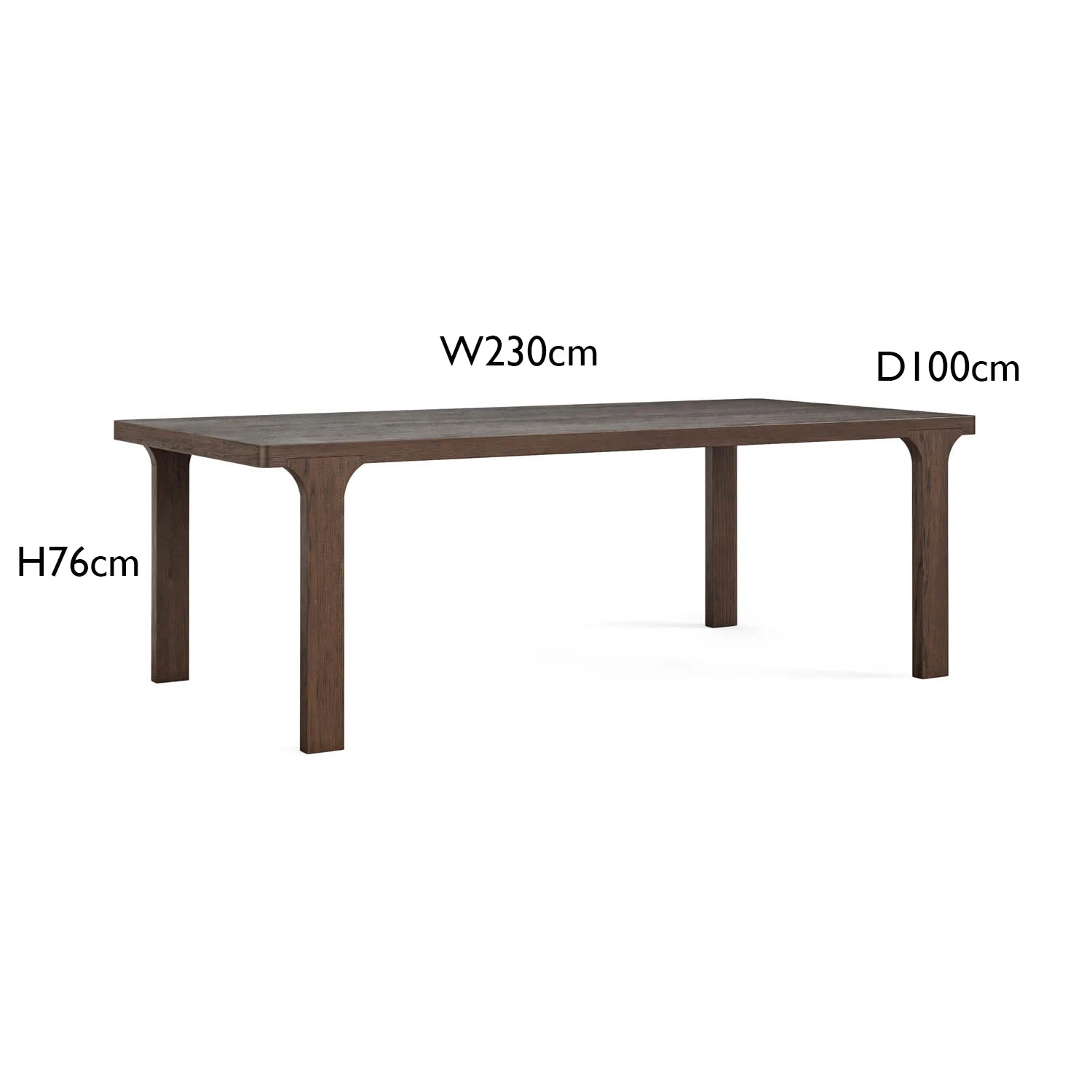 Saint Amond 230cm Dark Wood Dining Table