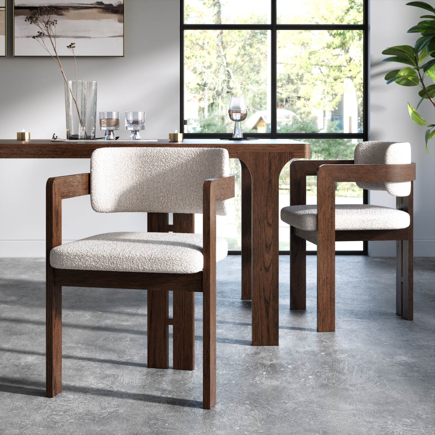 Saint Amond Dark Wood Dining Chair Set of 4, matching furniture available - Side of Chair 