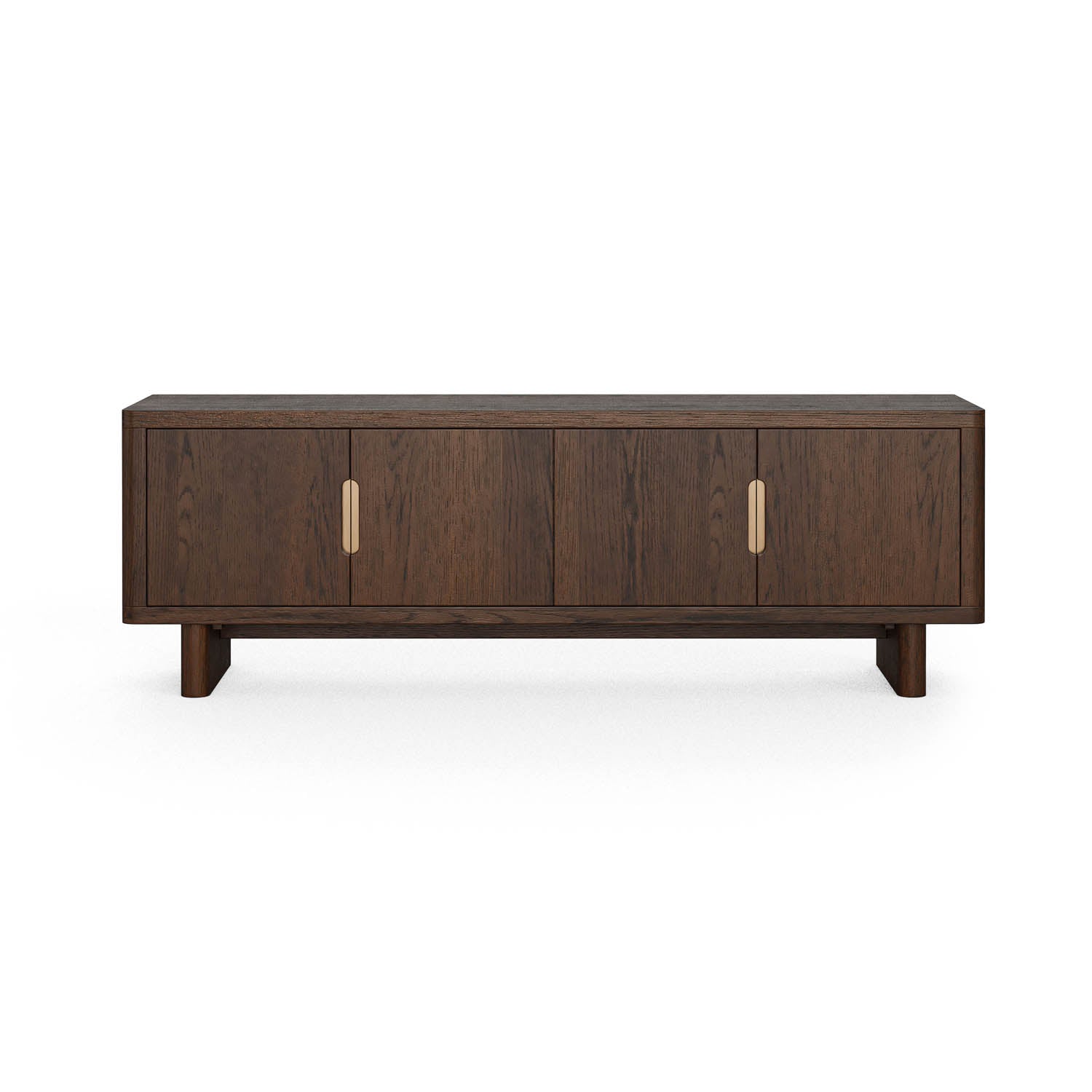 Saint Amond Dark Wood Media Unit, matching furniture available - Front of Media Unit 