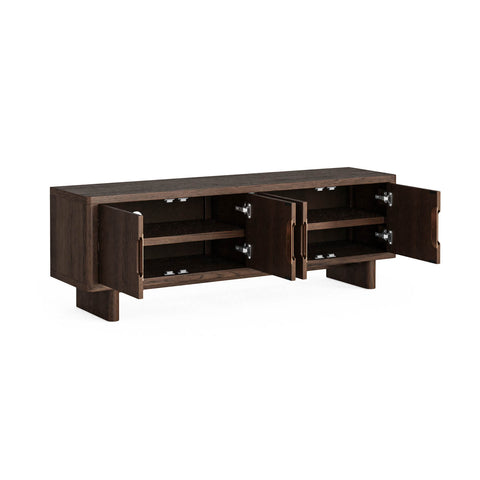 Saint Amond Dark Wood Media Unit, matching furniture available - Inside Media Unit 