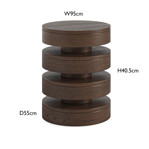 Saint Amond Dark Wood Bobbin Side Table