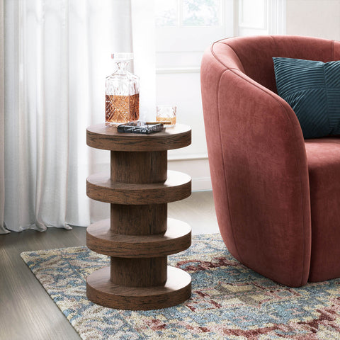 Saint Amond Dark Wood Bobbin Side Table