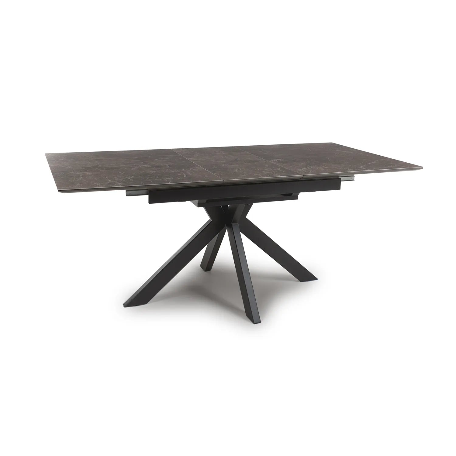 Logan 1.4M Black & Brown Sintered Stone Extending Dining Table