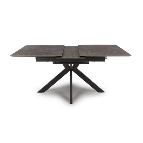 Logan 1.4M Black & Brown Sintered Stone Extending Dining Table