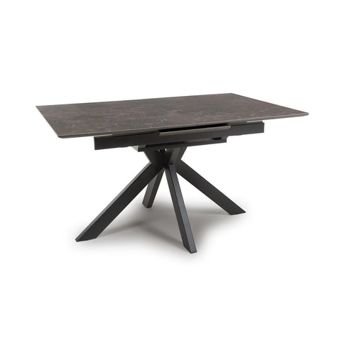 Logan 1.4M Black & Brown Sintered Stone Extending Dining Table