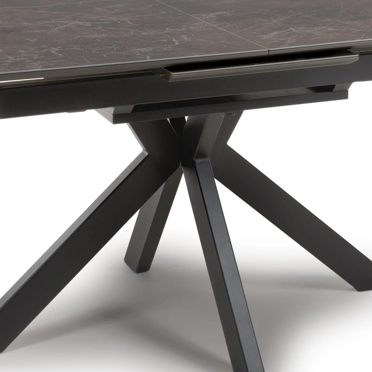 Logan 1.4M Black & Brown Sintered Stone Extending Dining Table