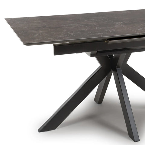 Logan 1.4M Black & Brown Sintered Stone Extending Dining Table