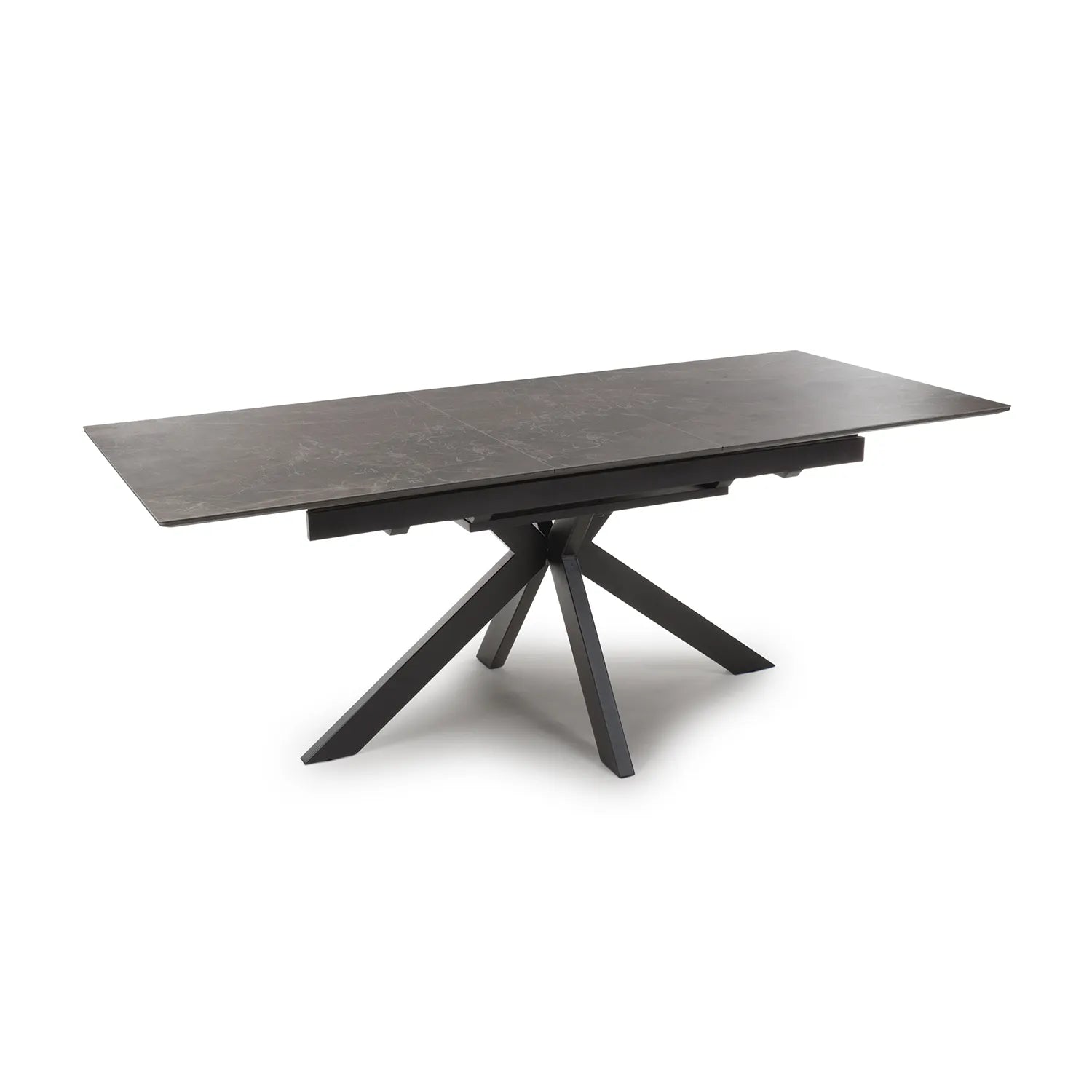 Logan 160cm Black & Brown Sintered Stone Extending Dining Table