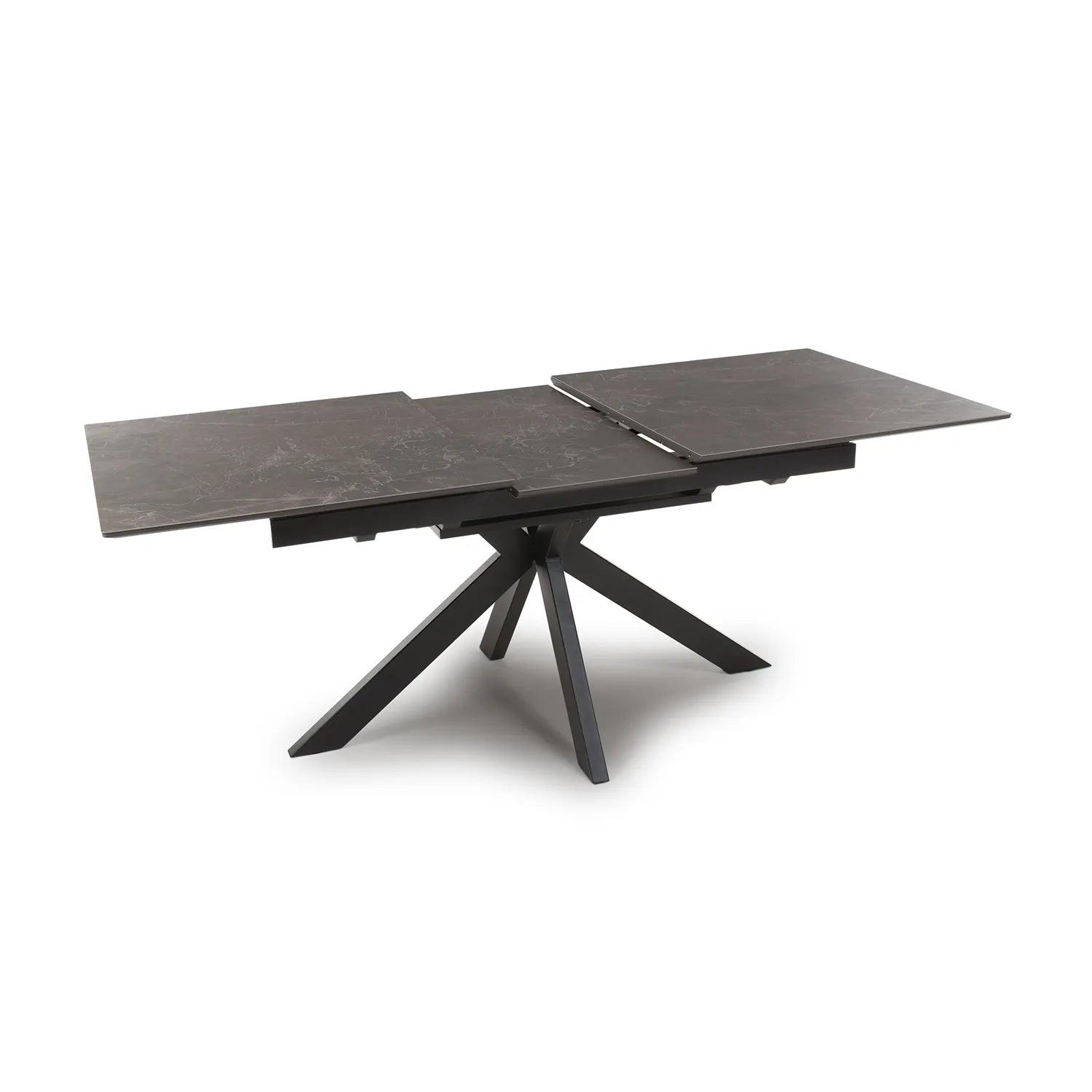 Logan 160cm Black & Brown Sintered Stone Extending Dining Table