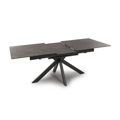 Logan 160cm Black & Brown Sintered Stone Extending Dining Table - Extension